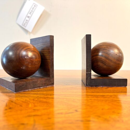 Pair of Vintage Afromosia, Ball Bookends