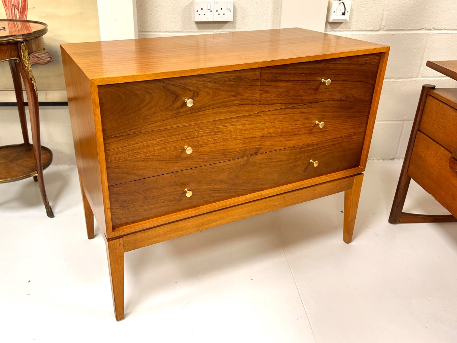 Peter Hayward for Uniflex, Mid Century, Walnut Chest of Drawers