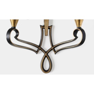 Philippe Genet & Lucien Michon – Brown And Glass French 20th Century Sconces Wall Lamps