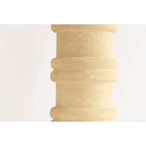 Pierre Albert Tormos Cylindrical Table Lamp In Beige Hand Carved Stone, 1970s