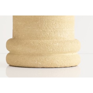 Pierre Albert Tormos Cylindrical Table Lamp In Beige Hand Carved Stone, 1970s