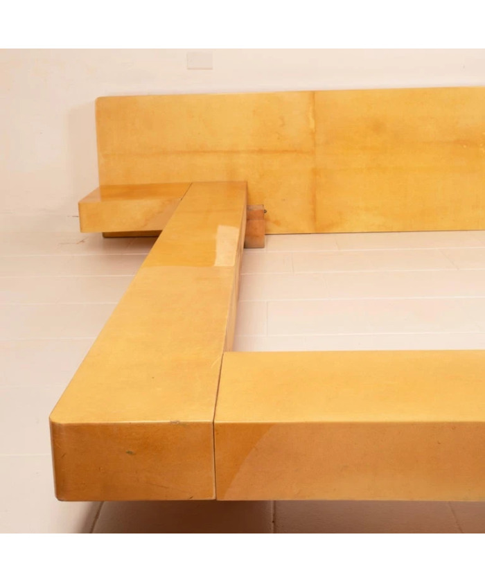 Queen Size Parchment Bed by Aldo Tura for TURA Milano, 1960