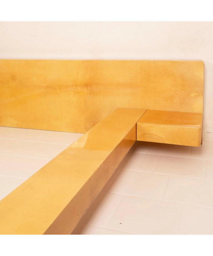 Queen Size Parchment Bed by Aldo Tura for TURA Milano, 1960