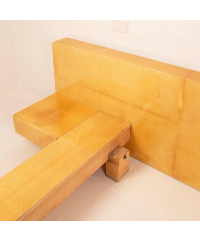 Queen Size Parchment Bed by Aldo Tura for TURA Milano, 1960