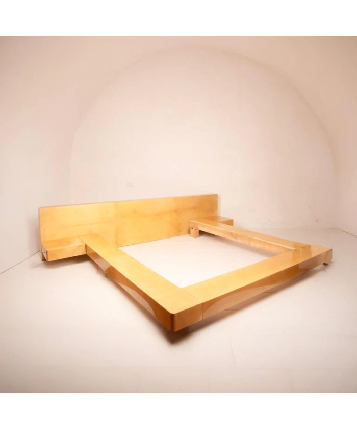 Queen Size Parchment Bed by Aldo Tura for TURA Milano, 1960