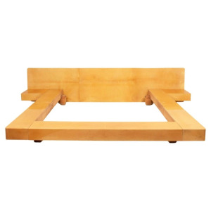 1960s Solid Walnut Brutalist Belgian Coffee Table.