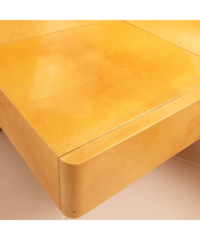Queen Size Parchment Bed by Aldo Tura for TURA Milano, 1960