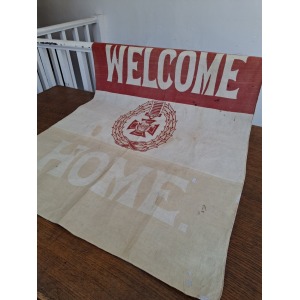 Rare Late 19th Century Boer War Decorative "Welcome Home" Banner/Flag. WW1/WW2