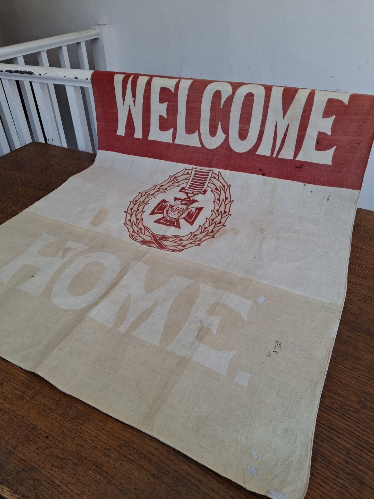 Rare Late 19th Century Boer War Decorative "Welcome Home" Banner/Flag. WW1/WW2
