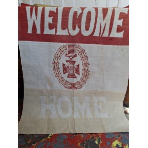 Rare Late 19th Century Boer War Decorative "Welcome Home" Banner/Flag. WW1/WW2