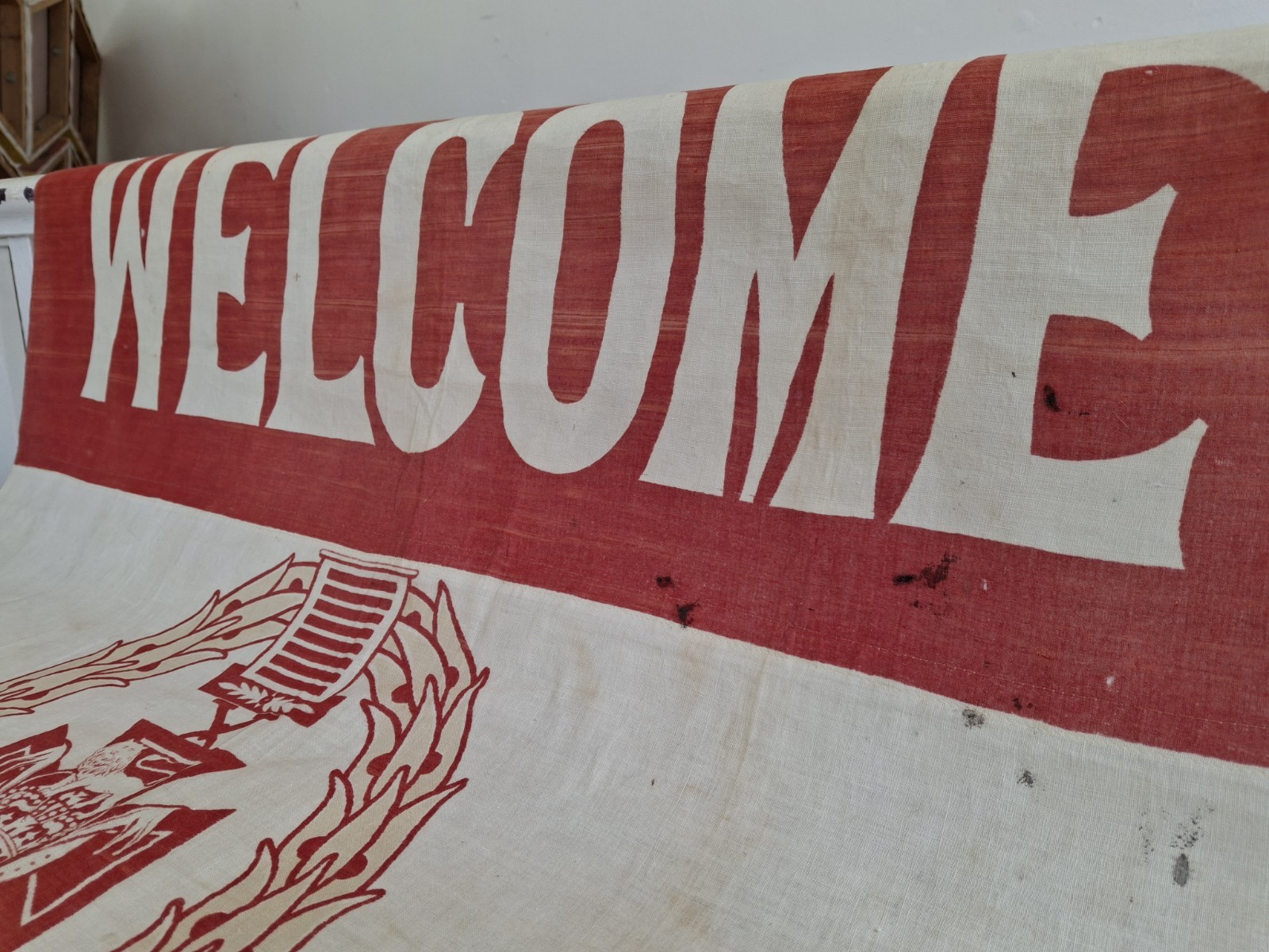 Rare Late 19th Century Boer War Decorative "Welcome Home" Banner/Flag. WW1/WW2