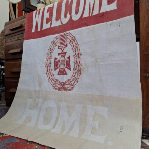 Rare Late 19th Century Boer War Decorative "Welcome Home" Banner/Flag. WW1/WW2