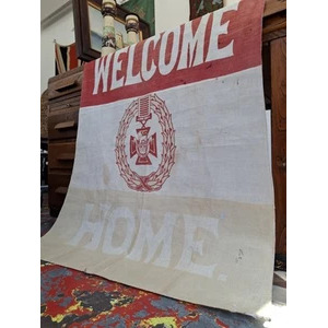 Rare Late 19th Century Boer War Decorative "Welcome Home" Banner/Flag. WW1/WW2