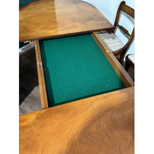 Regency Style Mahogany Twin Pedestal Table With Eight Chairs