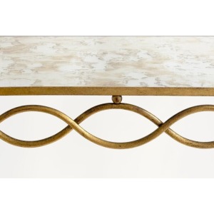 René Drouet 20th Century Table In Gilded Metal And Eglomized Top