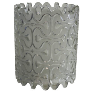 A good mid-century very retro design clear & frosted glass Lamp Shade C.1960