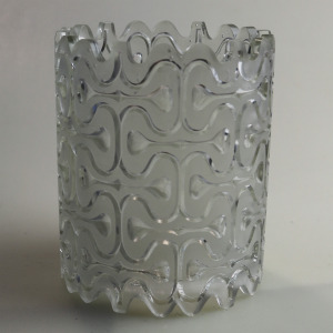 A good mid-century very retro design clear & frosted glass Lamp Shade C.1960