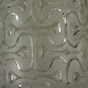 A good mid-century very retro design clear & frosted glass Lamp Shade C.1960