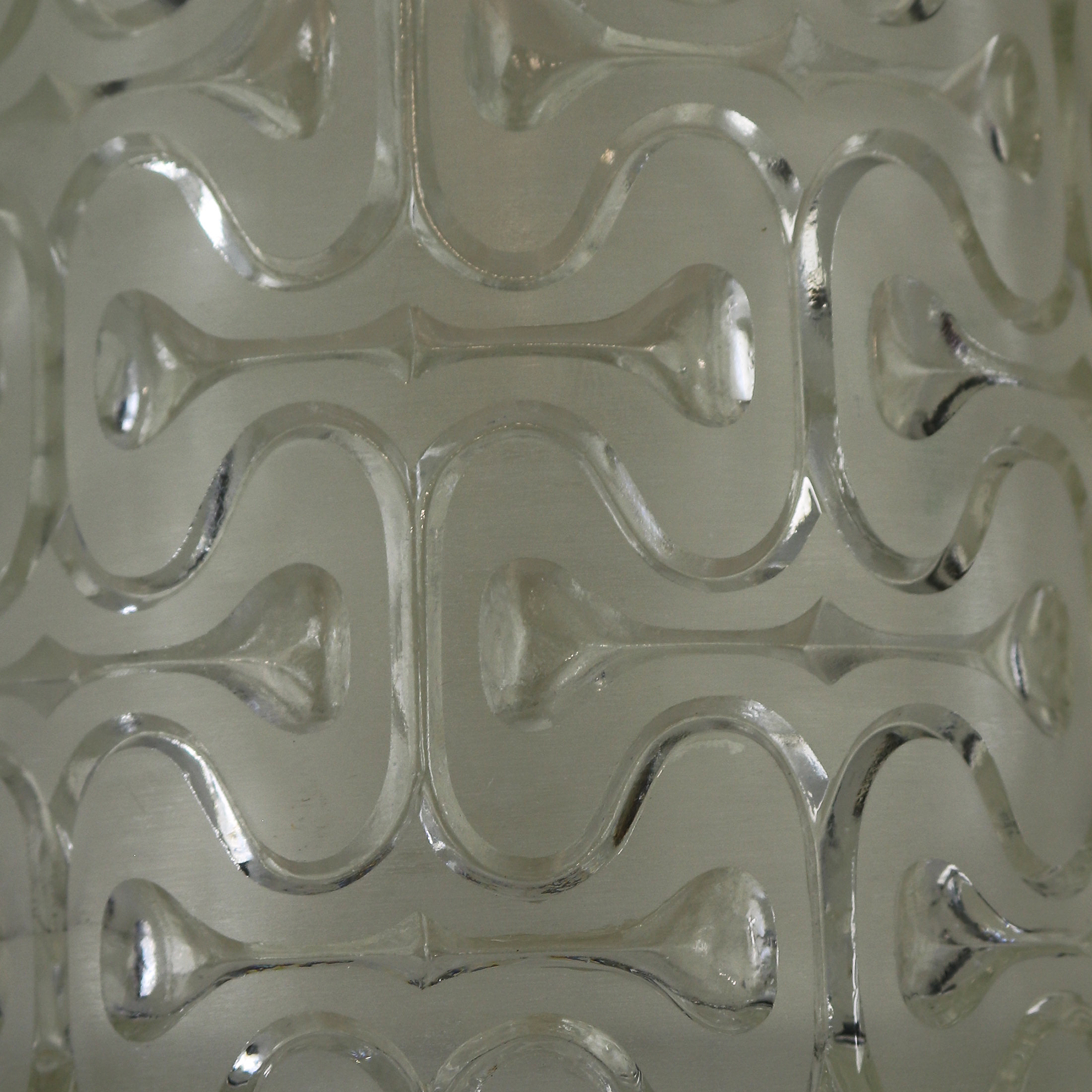A good mid-century very retro design clear & frosted glass Lamp Shade C.1960