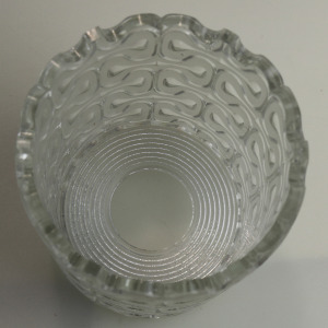A good mid-century very retro design clear & frosted glass Lamp Shade C.1960