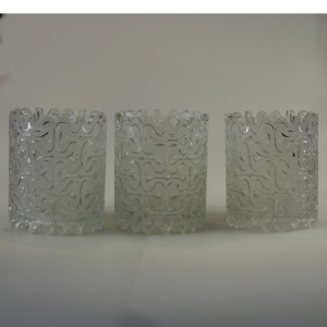 A good mid-century very retro design clear & frosted glass Lamp Shade C.1960
