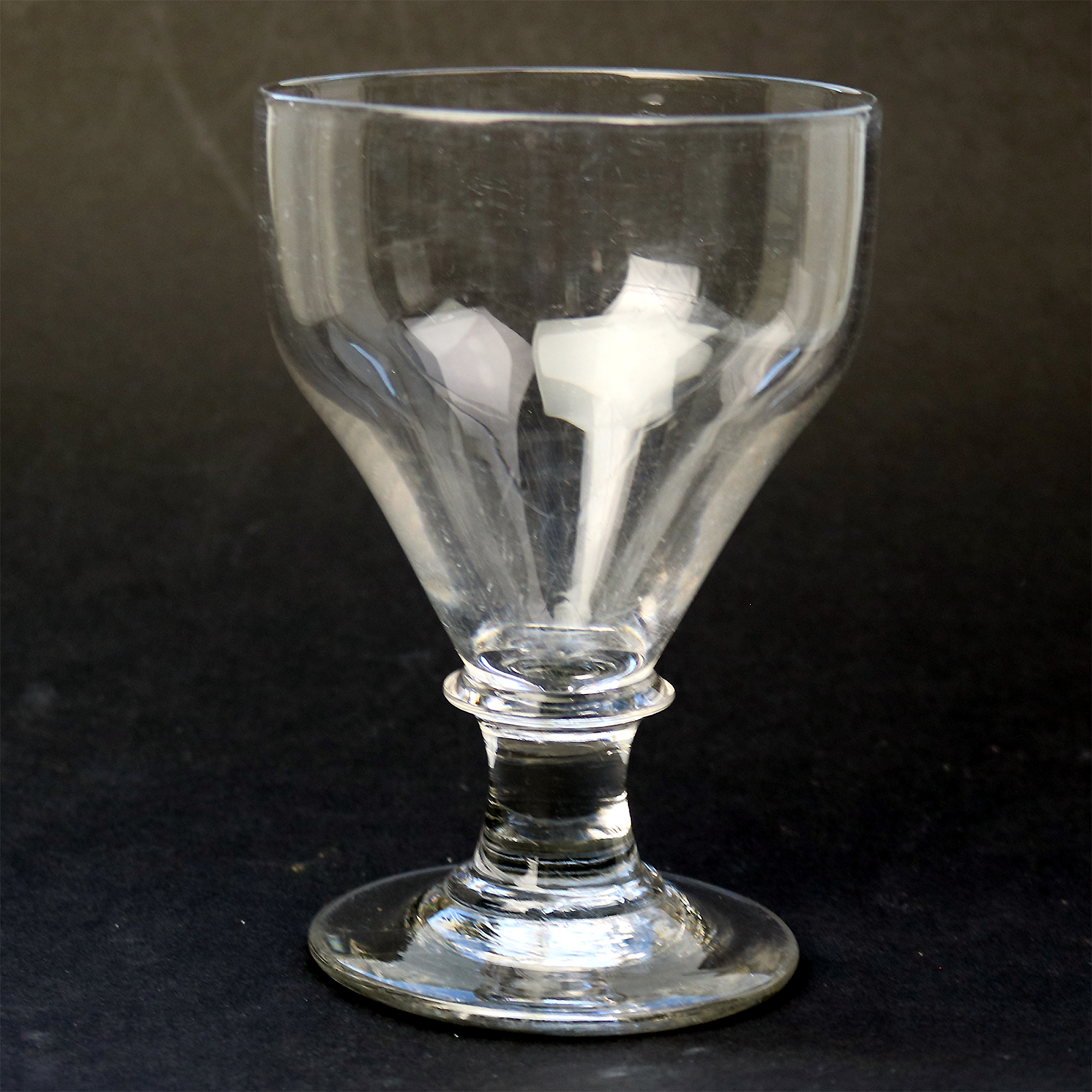 A larger antique stemware blade stem glass Rummer Goblet / Wine Glass C.19thC