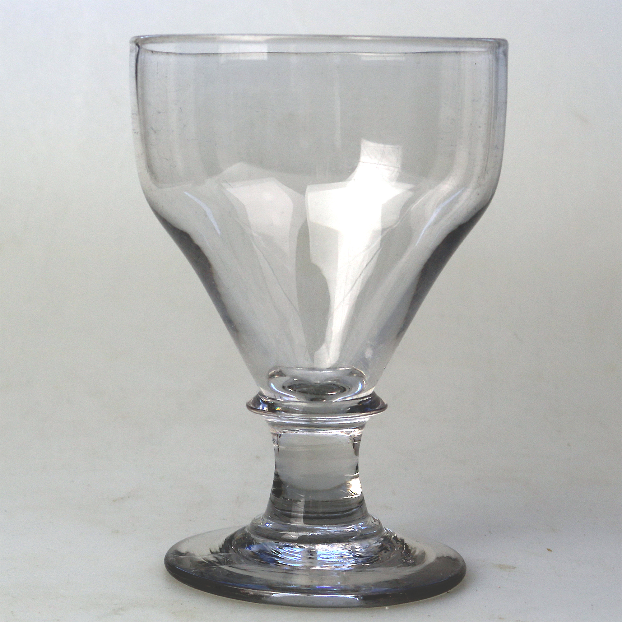 A larger antique stemware blade stem glass Rummer Goblet / Wine Glass C.19thC