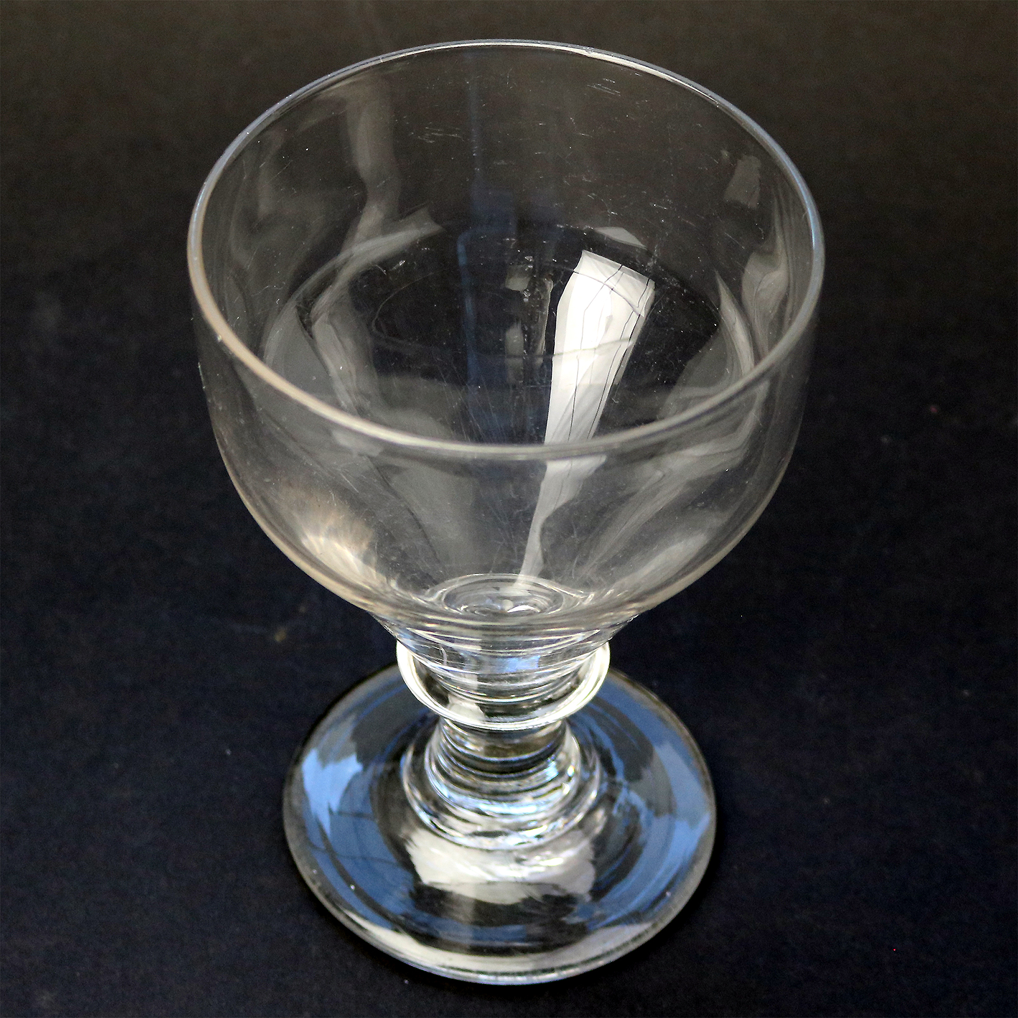 A larger antique stemware blade stem glass Rummer Goblet / Wine Glass C.19thC