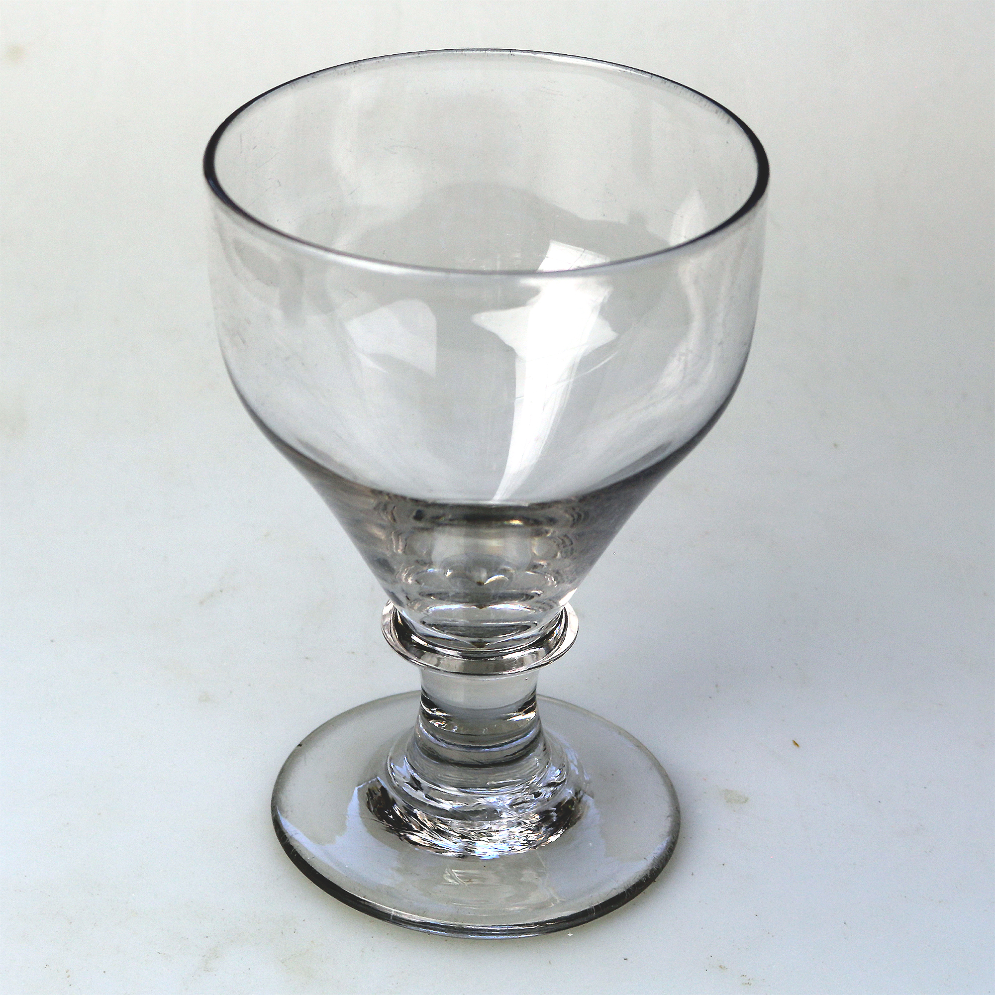 A larger antique stemware blade stem glass Rummer Goblet / Wine Glass C.19thC