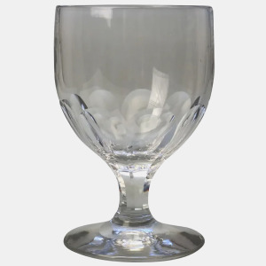 A larger antique stemware facet stem glass Rummer Goblet / Wine Glass C.19thC