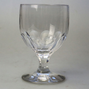 A larger antique stemware facet stem glass Rummer Goblet / Wine Glass C.19thC