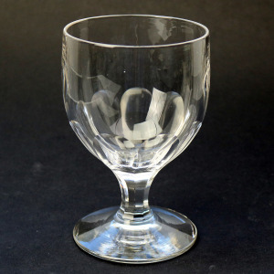 A larger antique stemware facet stem glass Rummer Goblet / Wine Glass C.19thC