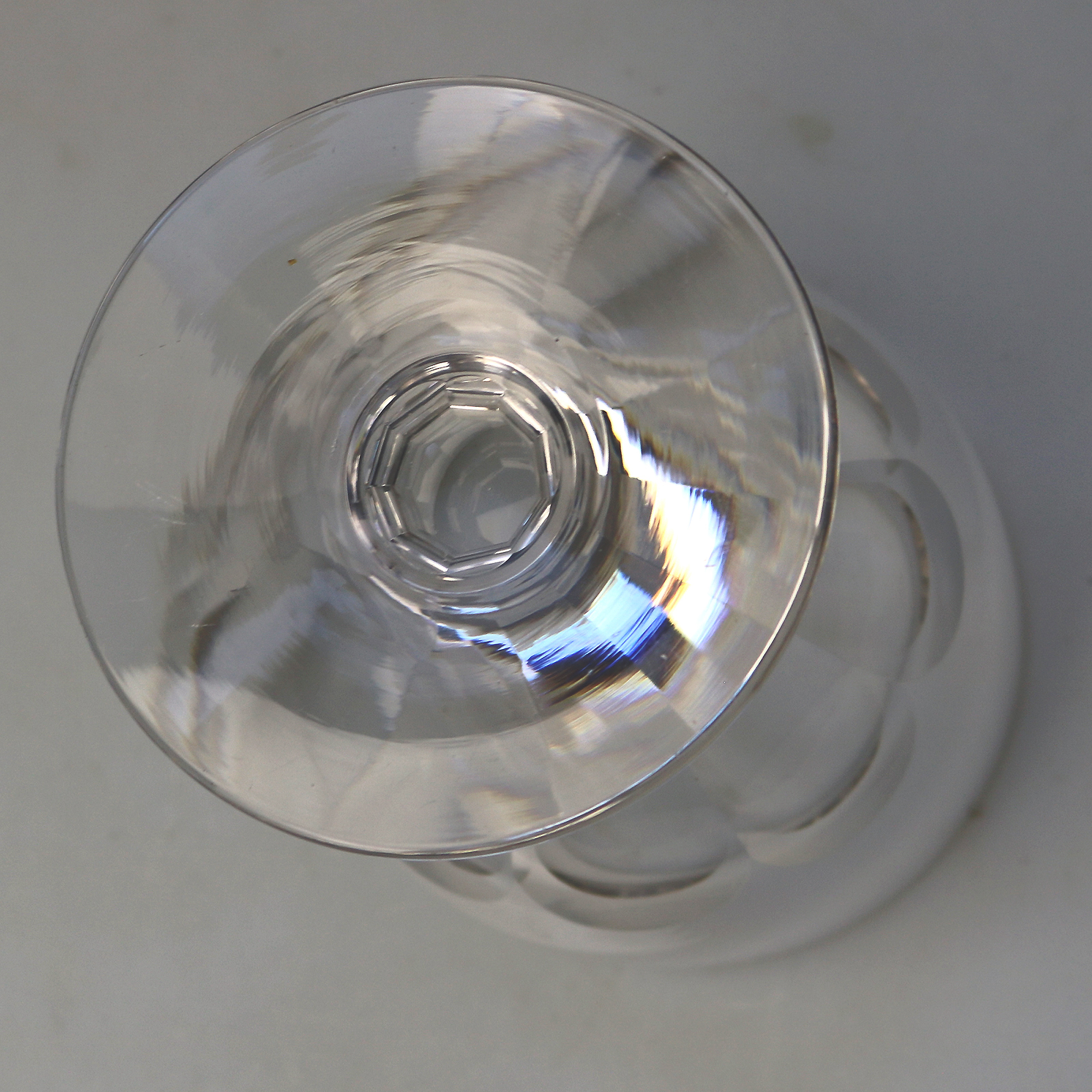 A larger antique stemware facet stem glass Rummer Goblet / Wine Glass C.19thC