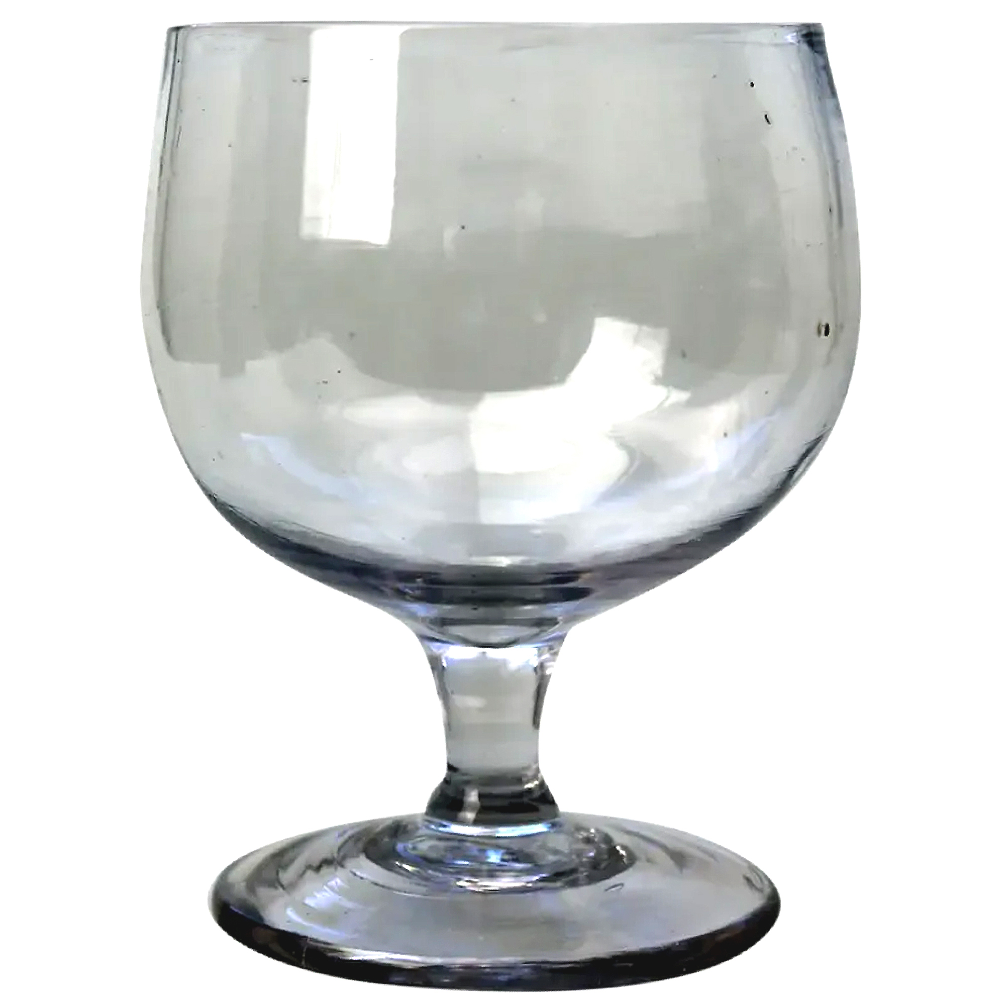A larger antique stemware hand-blown glass Rummer Goblet / Wine Glass 2 C.19thC