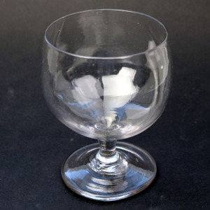 A larger antique stemware hand-blown glass Rummer Goblet / Wine Glass 2 C.19thC