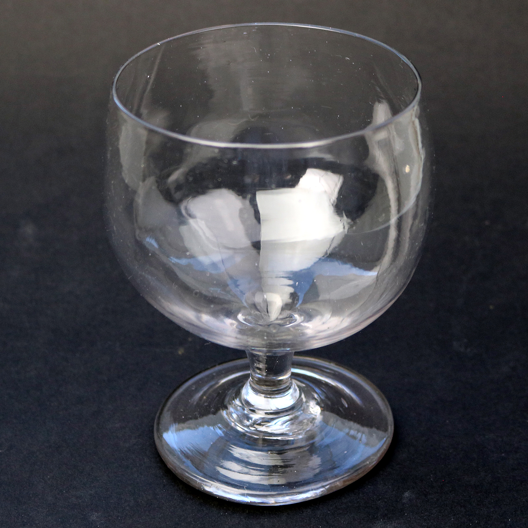 A larger antique stemware hand-blown glass Rummer Goblet / Wine Glass 2 C.19thC