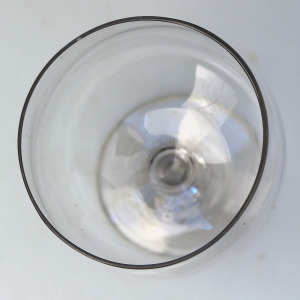 A larger antique stemware hand-blown glass Rummer Goblet / Wine Glass 2 C.19thC