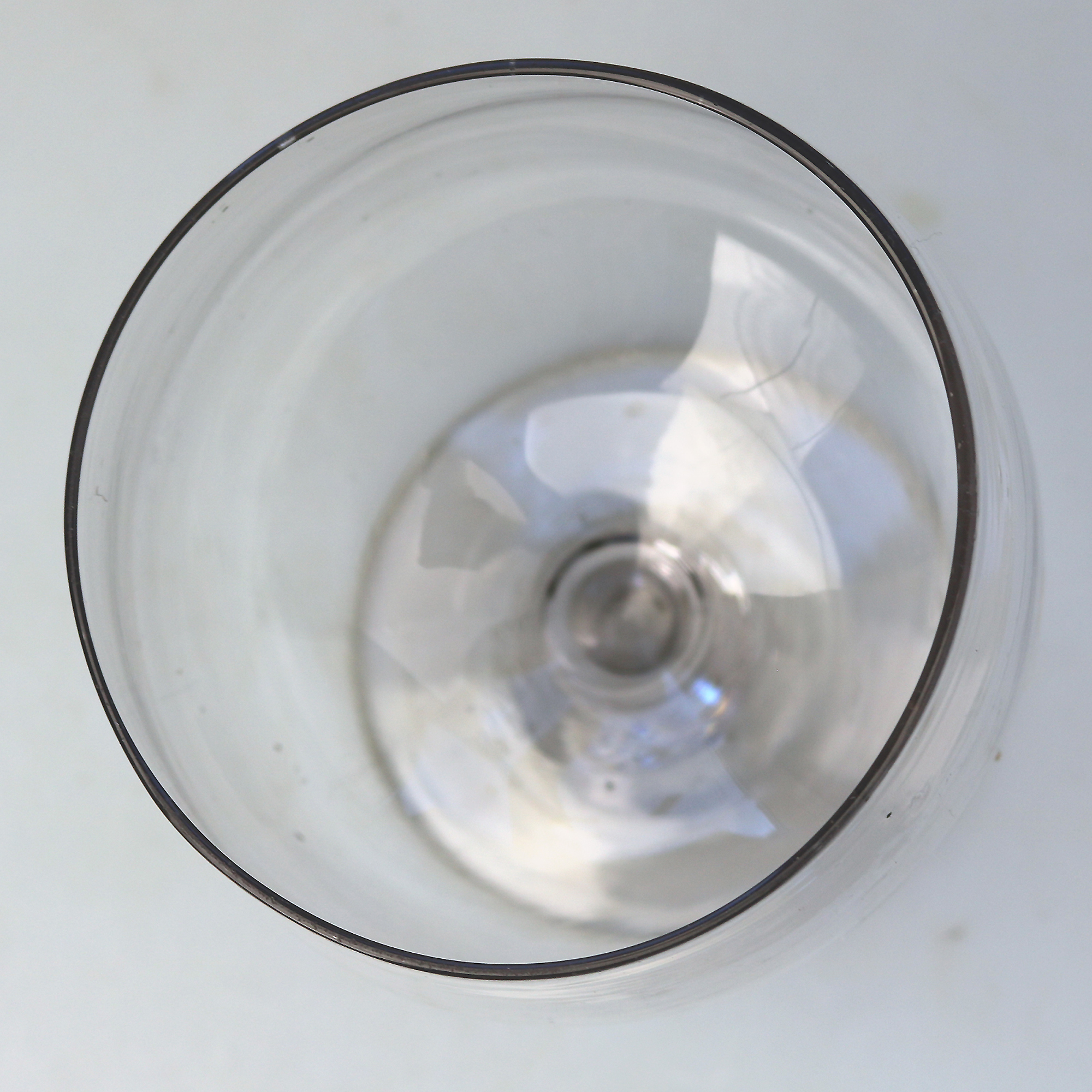 A larger antique stemware hand-blown glass Rummer Goblet / Wine Glass 2 C.19thC
