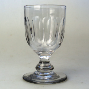 A larger antique stemware baluster stem glass Rummer Goblet / Wine Glass C.19thC