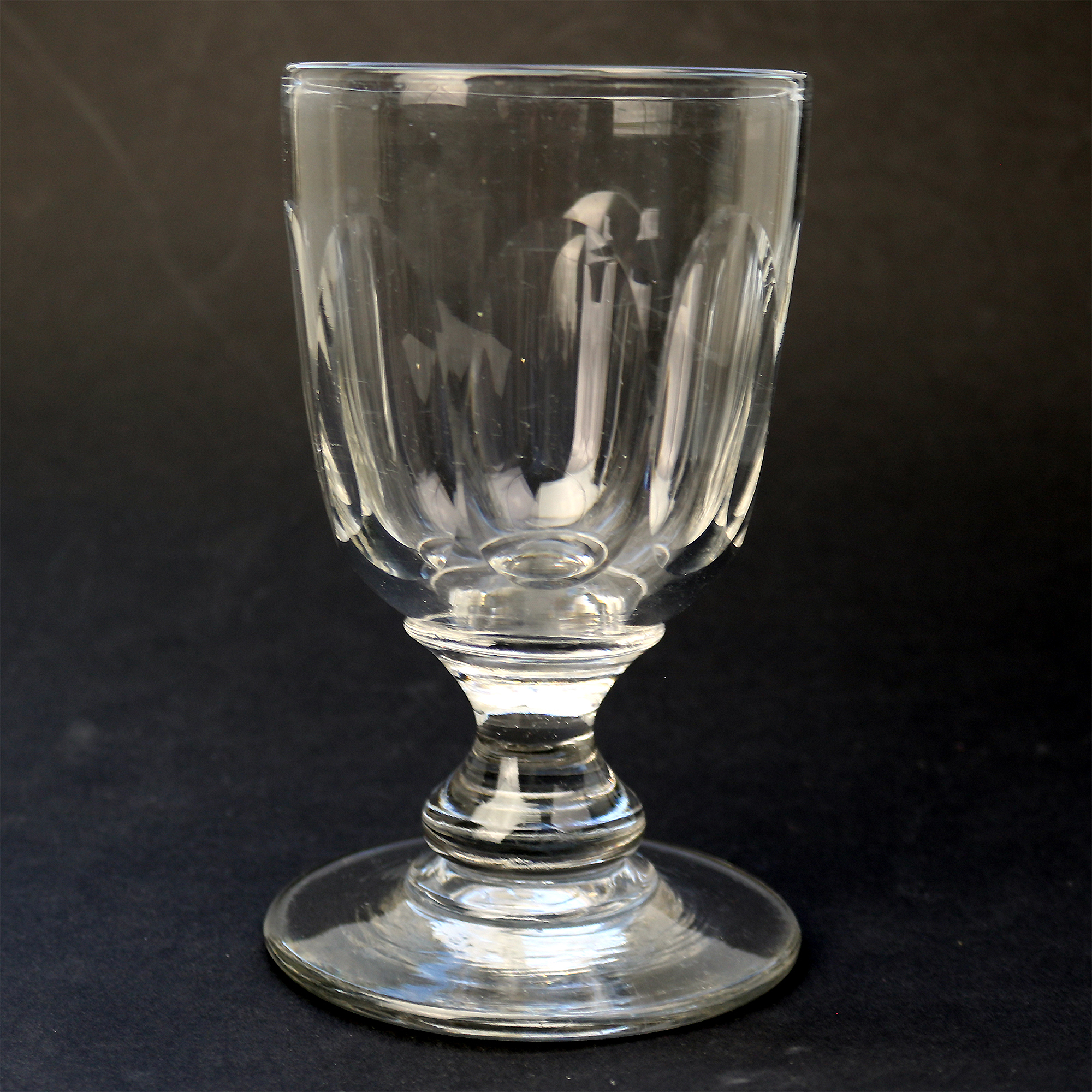 A larger antique stemware baluster stem glass Rummer Goblet / Wine Glass C.19thC