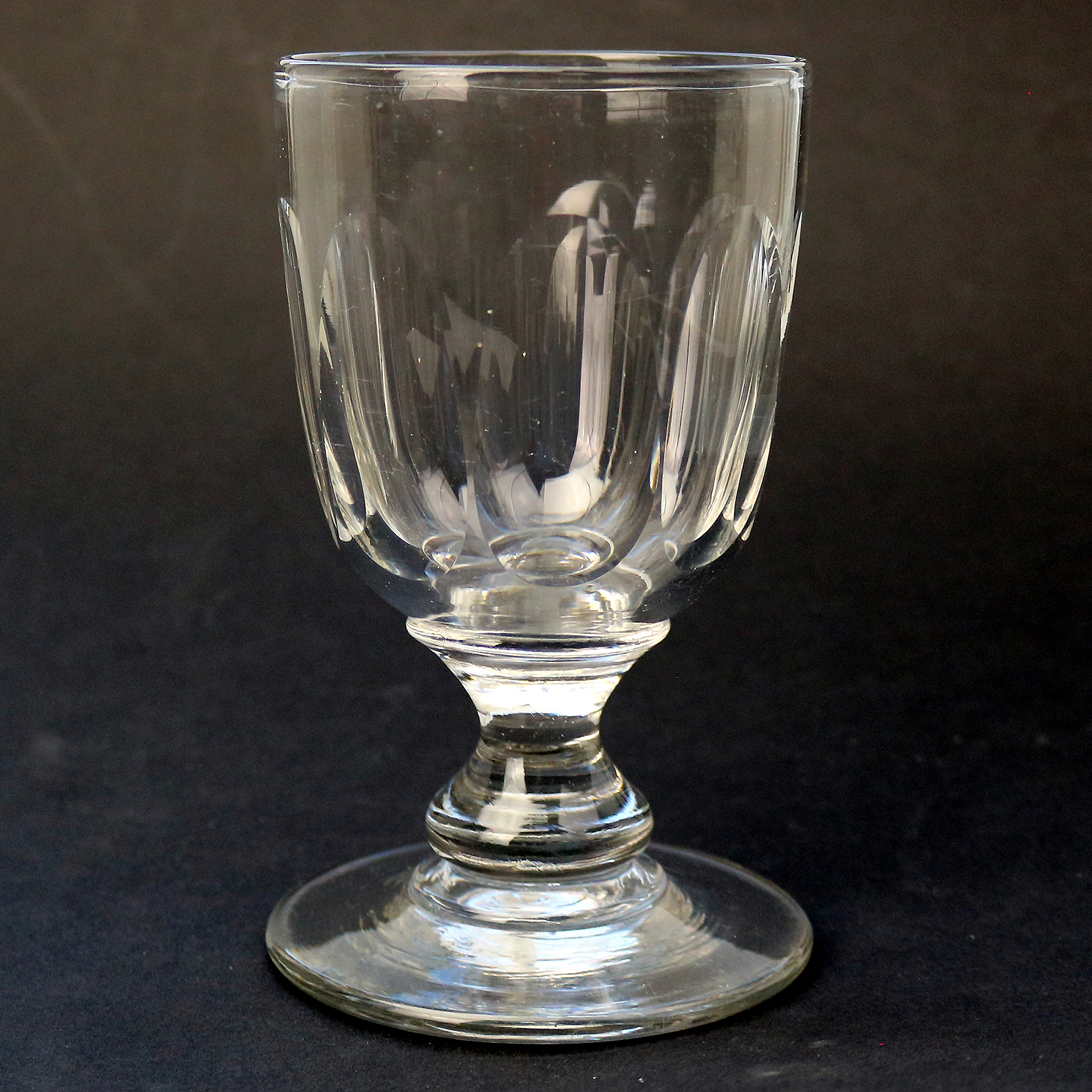 A larger antique stemware baluster stem glass Rummer Goblet / Wine Glass C.19thC