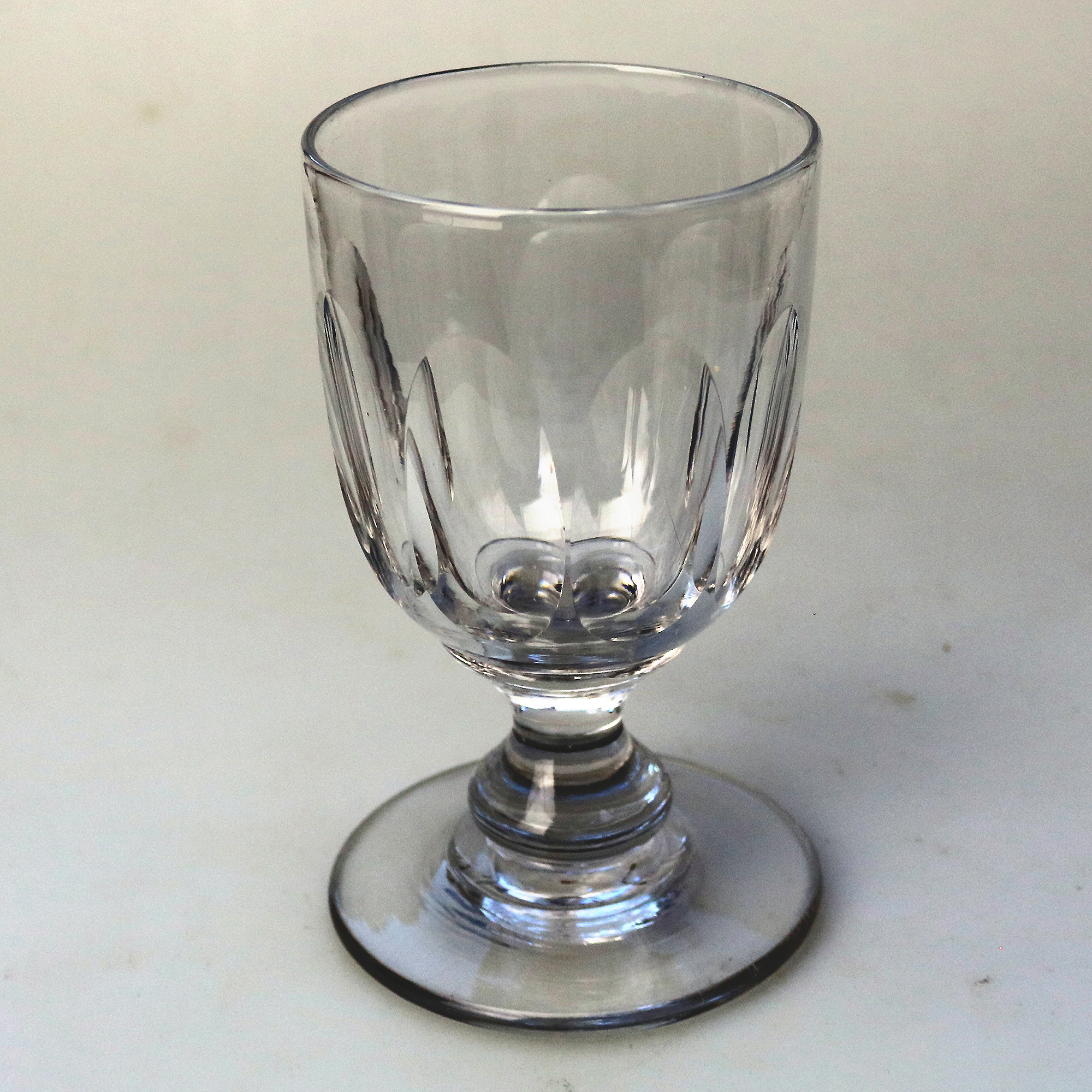 A larger antique stemware baluster stem glass Rummer Goblet / Wine Glass C.19thC