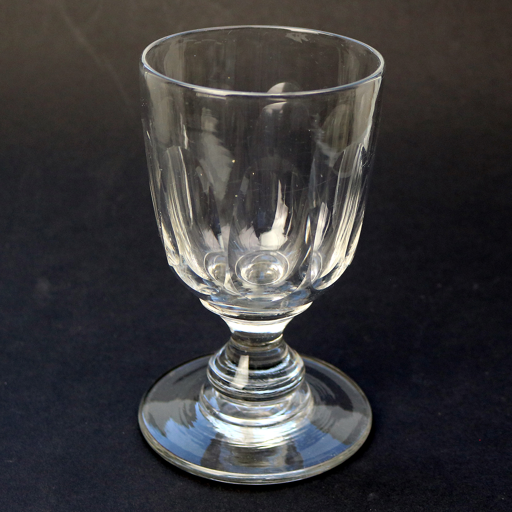 A larger antique stemware baluster stem glass Rummer Goblet / Wine Glass C.19thC