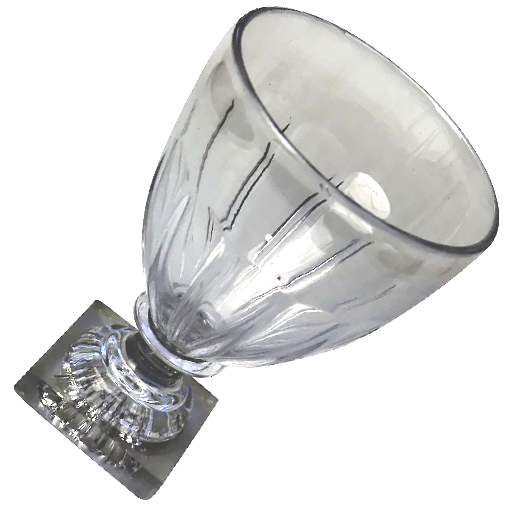 A larger antique stemware lemon squeezer base glass Rummer Goblet Glass C.19thC