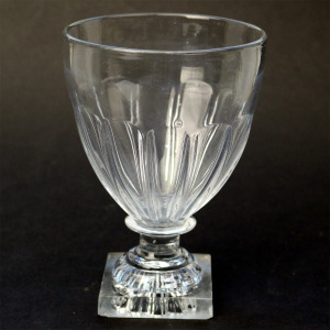 A larger antique stemware lemon squeezer base glass Rummer Goblet Glass C.19thC