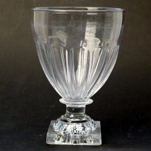 A larger antique stemware lemon squeezer base glass Rummer Goblet Glass C.19thC