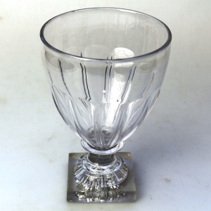A larger antique stemware lemon squeezer base glass Rummer Goblet Glass C.19thC