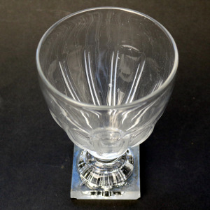 A larger antique stemware lemon squeezer base glass Rummer Goblet Glass C.19thC