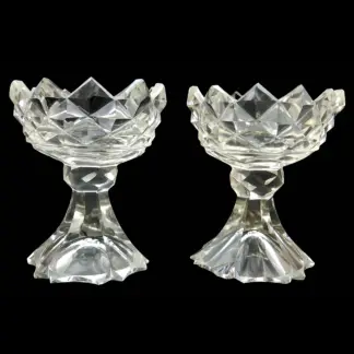 A wonderful & unusual pair of antique Georgian Irish cut glass Salts C.18thC