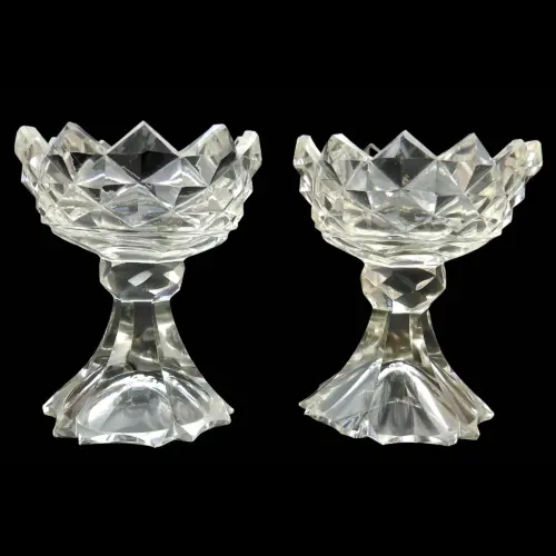 A wonderful & unusual pair of antique Georgian Irish cut glass Salts C.18thC
